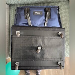HULKEN Blue Large Foldable Rolling Tote Bag